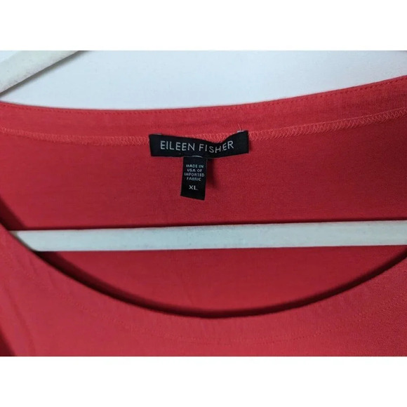 Eileen Fisher XL Long Sleeve Tee Shirt Top Scoop Neck Draped Knit Stretch - Picture 7 of 8